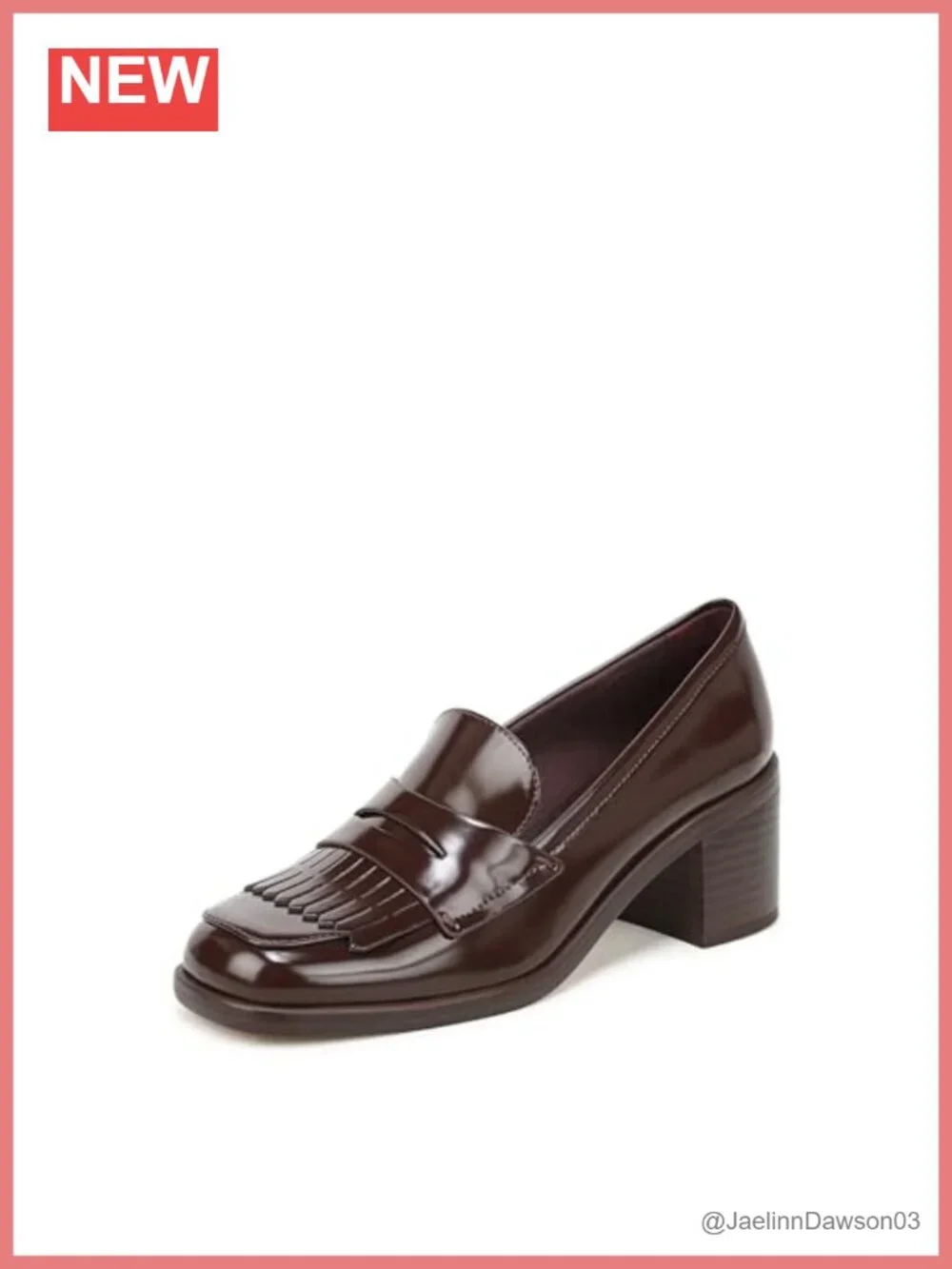 Franco Sarto Elian Block Heel Slip-On Loafer Square Toe PU Leather